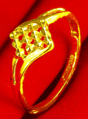 黄金戒指女9999足金指环纯金首饰国潮中国风送妈妈礼物