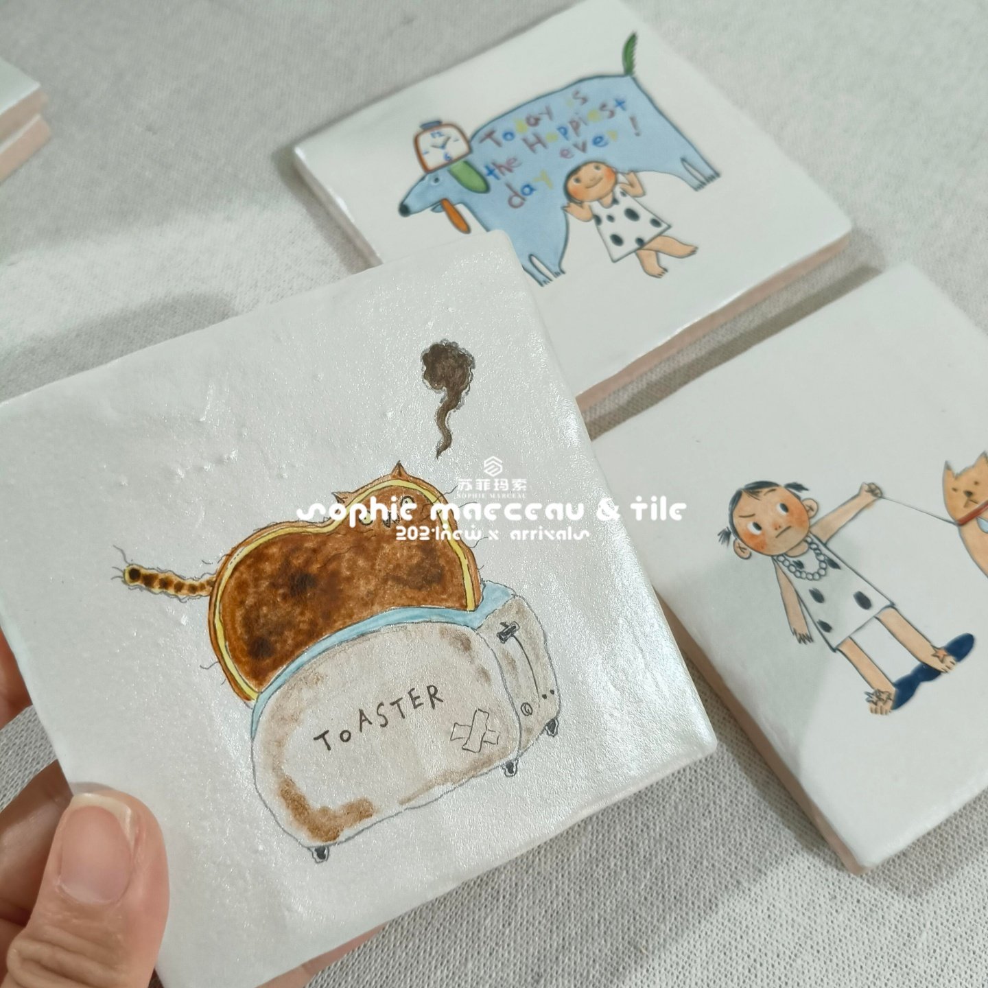 ins风手绘艺术砖浴室背景墙装饰砖 卫生间腰线花片 手工釉面砖,淘宝优惠券,粉丝福利购,淘宝优惠卷