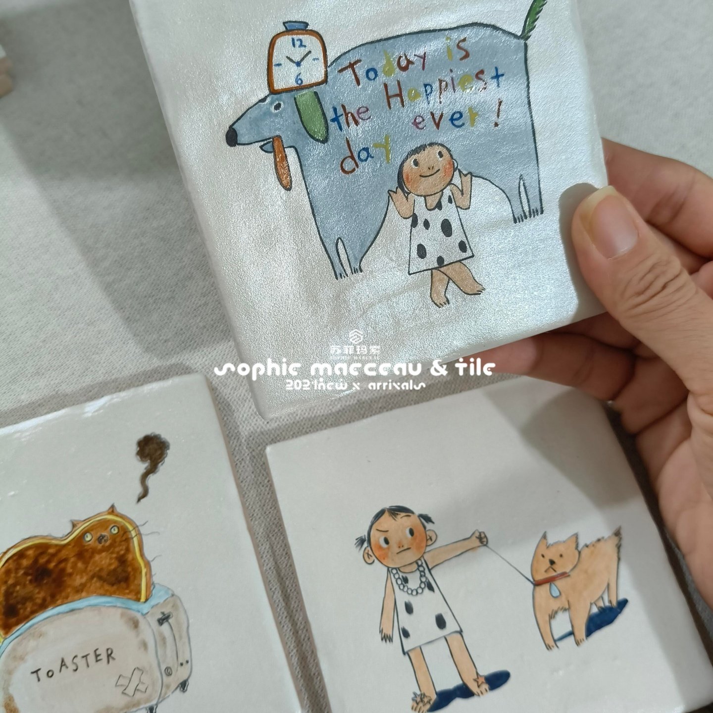 ins风手绘艺术砖浴室背景墙装饰砖 卫生间腰线花片 手工釉面砖,淘宝优惠券,粉丝福利购,淘宝优惠卷