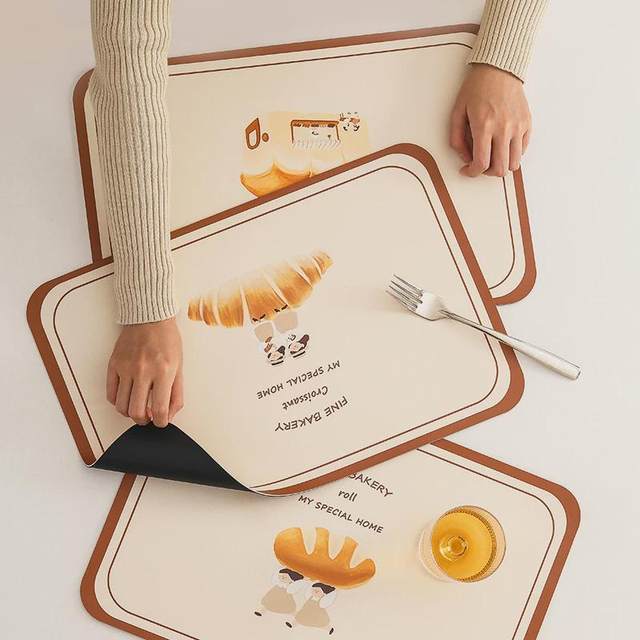 Special Baking House Series High-value Original Leather Placemat Exquisite Oil-proof Waterproof Insulation Pad Oval Desktop Pad