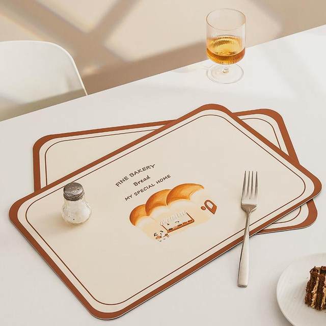 Special Baking House Series High-value Original Leather Placemat Exquisite Oil-proof Waterproof Insulation Pad Oval Desktop Pad