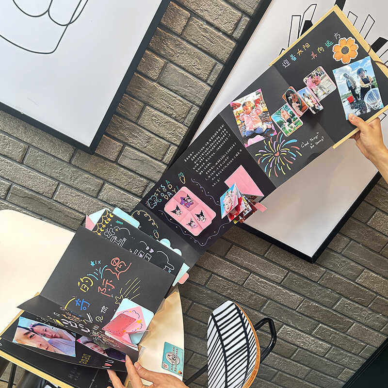 手工风琴相册diy立体书折叠本自制纪念册宝宝成长礼物情侣本制作