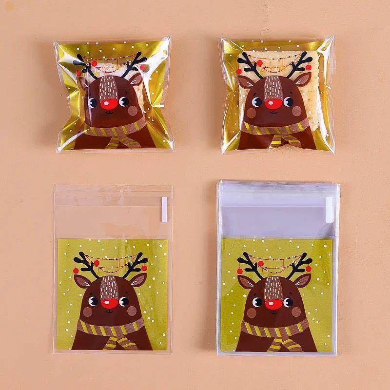 100PCS Christmas Candy Bags Carton Santa/Snowman/Deer Cookie - 图2