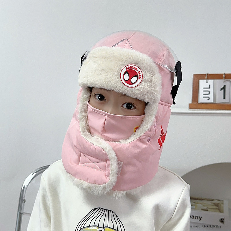 儿童雷锋帽子男童冬季加绒护耳帽女童宝宝保暖护目防风口罩防寒帽,淘宝优惠券,粉丝福利购,淘宝优惠卷