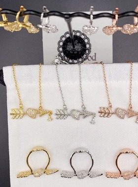 一箭穿心锆石土星耳环戒指13号