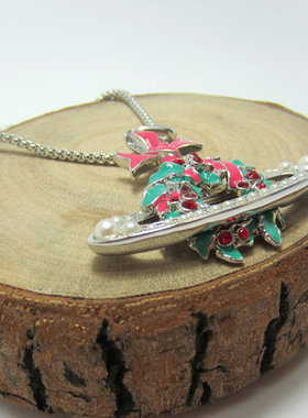 土星珍珠星环绿色项链花环