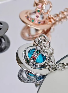 时尚个性 金玫黑银 银蓝立体10MM链条土星手链--C8082-85