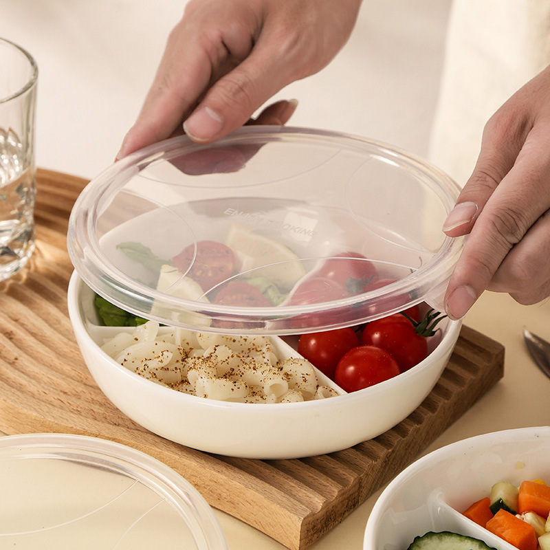 陶瓷三分格蒸盘圆形蒸格家用婴儿宝宝辅食一锅三蒸电饭锅内蒸笼 - 图2