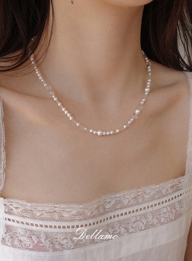 清透感天然白水晶项链