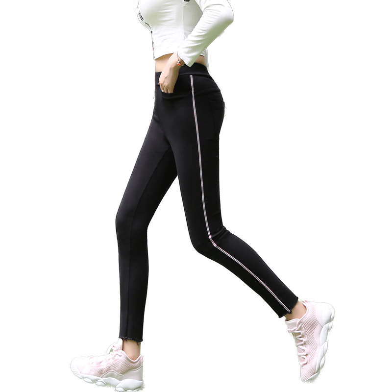 打底裤女外穿春秋2020新款高腰百搭弹力小脚铅笔裤脚口毛边九分裤,淘宝优惠券,粉丝福利购,淘宝优惠卷