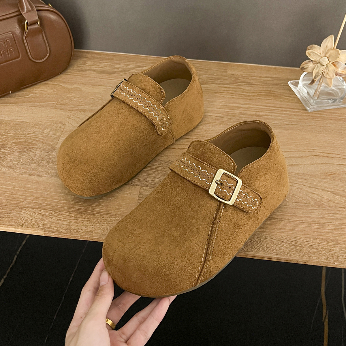 断码特价全包内增高5cm勃肯单鞋女秋冬一脚蹬厚底小个子乐福鞋,淘宝优惠券,粉丝福利购,淘宝优惠卷