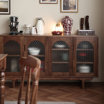 North American Black Walnuts Wood Method Medieval Dining Side Cabinet Solid Wood Containing Cabinet Minima Living Room Storage Cabinet Retro Tea Water Cabinet