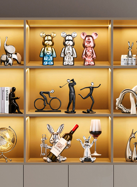 速发件奢熊酒柜摆柜客厅电视轻餐柜红酒架家居装饰品