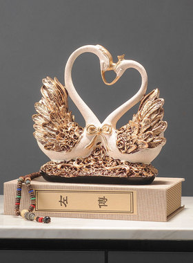 速发创意新中鹅客厅摆件家居工艺品电视酒柜装饰轻奢天式摆礼乔迁