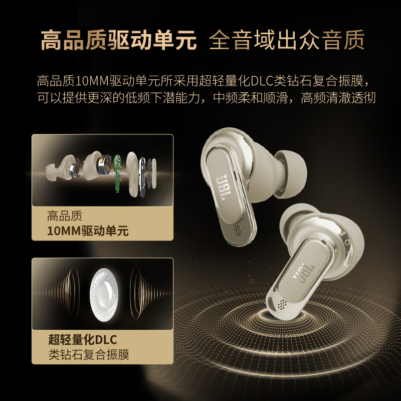 JBL TOUR PRO2 音乐商务舱真无线主动降噪蓝牙耳机触控屏入耳式 - 图1