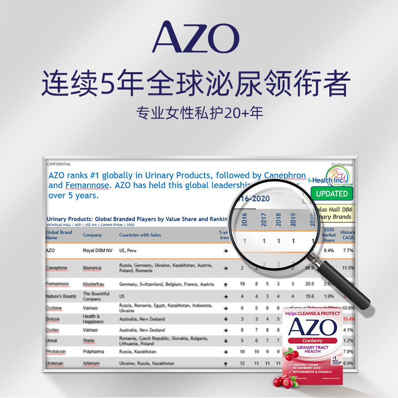 azo蔓越莓vc精华片女性妇科益生菌 AZO海外女性益生菌