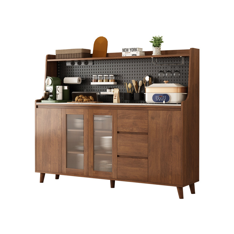 实木餐边柜靠墙一体储物柜半高中式客厅酒柜茶水柜多功能厨房橱柜,淘宝优惠券,粉丝福利购,淘宝优惠卷