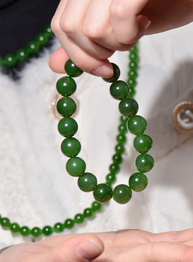 猫叔旗舰店手串圆珠和田玉碧玉