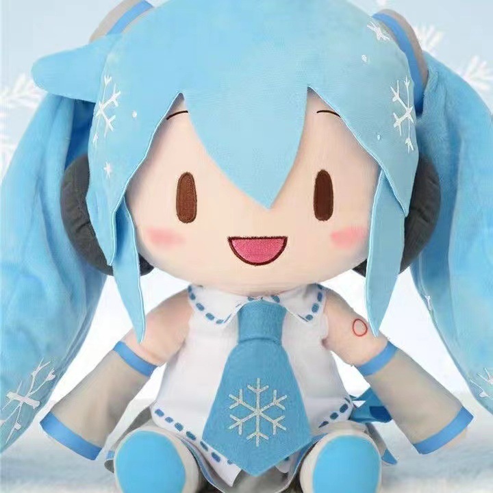 现货同款初音fufu玩偶经典款雪未来毛绒玩具摆件生日礼物-图0