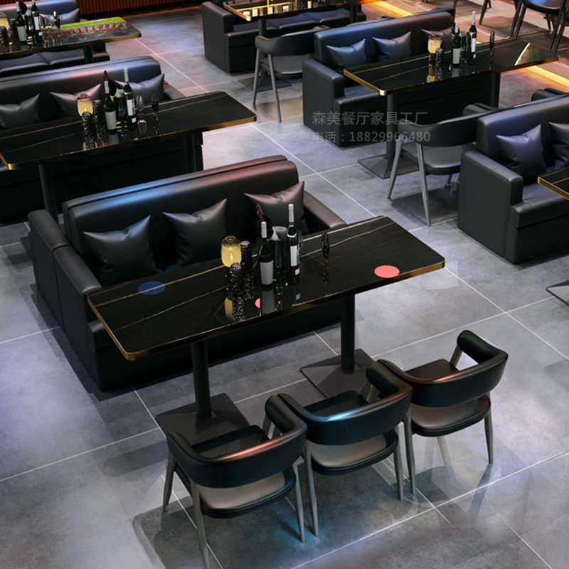 咖啡厅桌椅组合主题西餐厅酒吧清吧桌椅甜品奶茶店小吃店卡座沙发-图1