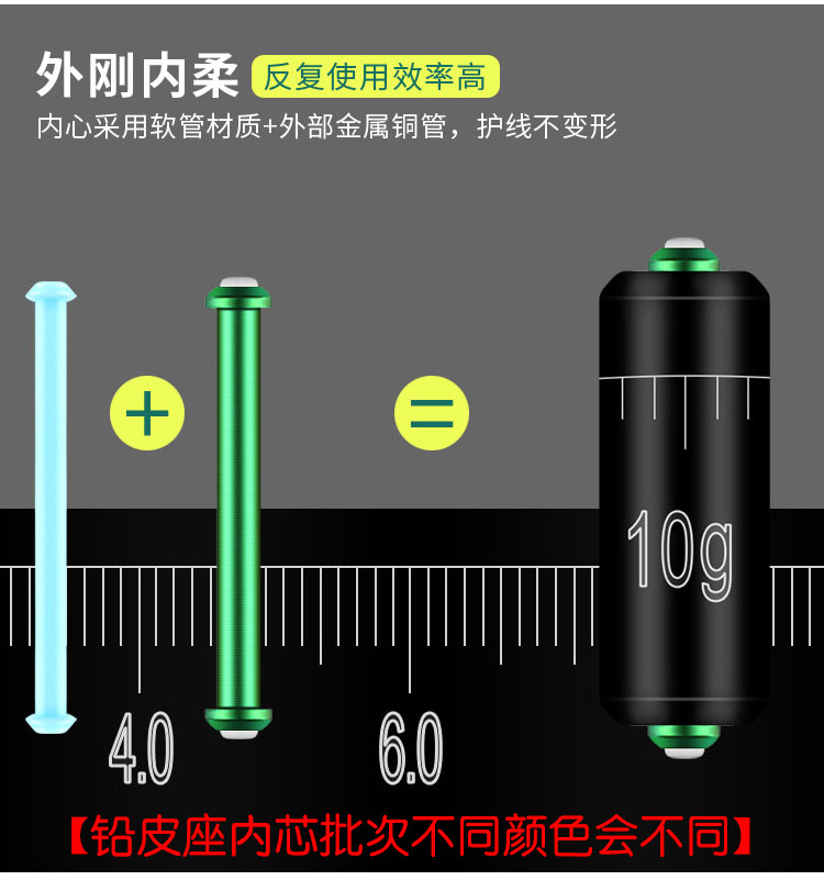 大物铅快速铅坠双芯克度铅不伤线刻度铅软芯双心铅皮座加厚铅皮 - 图0