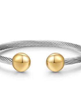 New Brand Bangle Gold Color Stainless Steel Bangle For