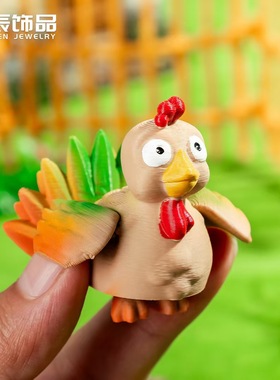 感恩节火鸡迷你动物微景观小摆件