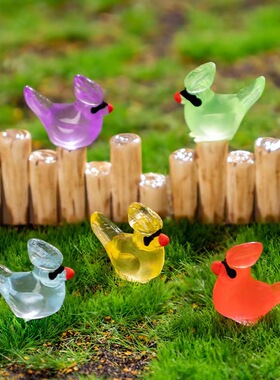 微景观夜光迷你蜂鸟树脂动物摆件