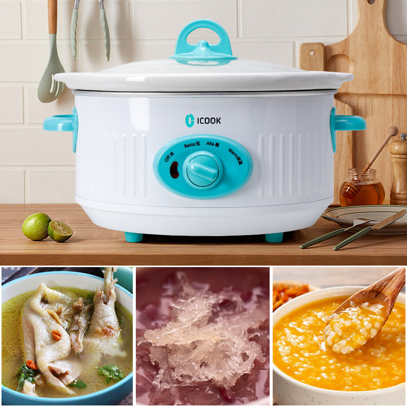 电炖锅炖盅家用大容量煮粥煲汤炖盅白陶瓷养生慢炖2-6人燕窝辅食,淘宝优惠券,粉丝福利购,淘宝优惠卷