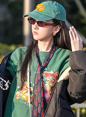 宋祖儿同款蓝紫色印花领带文艺时髦复古休闲手打领巾系脖围巾配饰