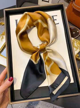 Fashion Luxury Brand 70cm Silk Square Scarf Women Satin Neck