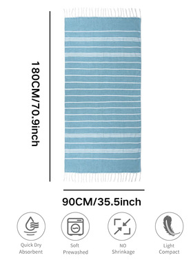 Polyester Cotton Turkey Beach Towel 90*180 With Tassel Yarn-