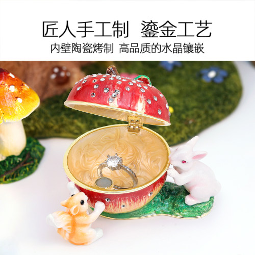 PICALS首饰盒苹果松鼠创意饰品收纳盒耳环戒指盒高档生日礼物摆件 - 图2