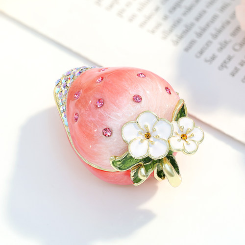 Picals草莓戒指盒婚礼求婚表白仪式感高档首饰盒创意新年礼物摆件 - 图0