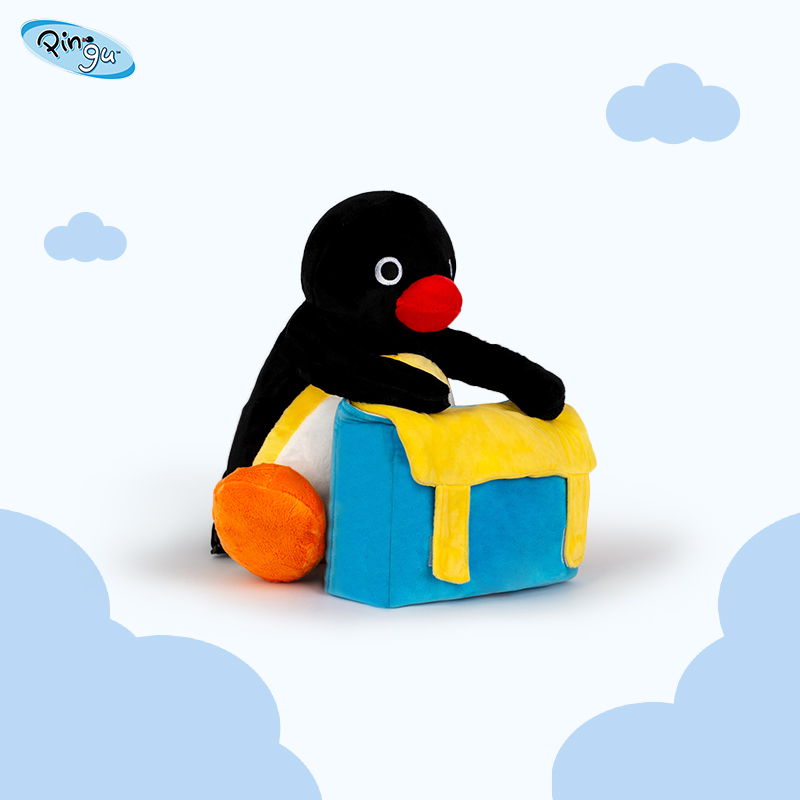 正版pingu小企鹅毛绒男女学生双肩书包小众大容量高级感生日礼物