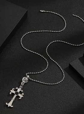 克罗星十字架项链潮不掉色吊坠辣妹毛衣链