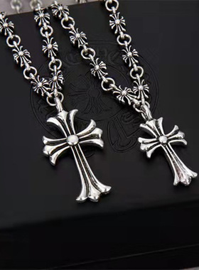 欧美十字架项链饰品朋克男女复古项饰个性克罗星吊坠毛衣链项坠