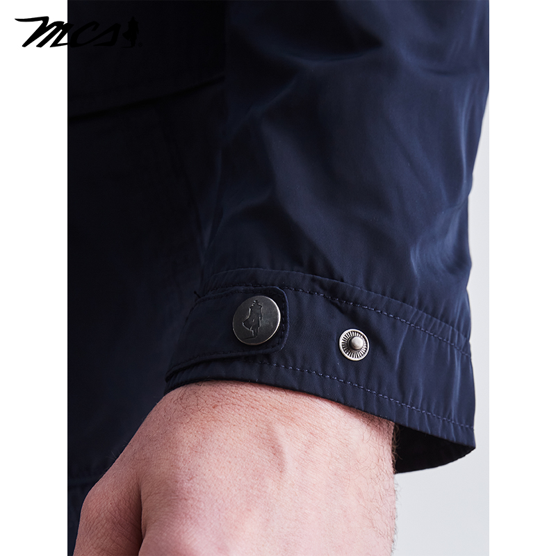 MCS男装源自万宝路秋季美式休闲潮流连帽夹克复古时尚高级感外套 - 图2