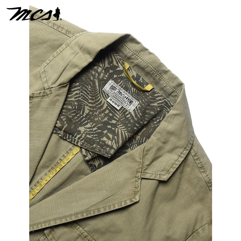 MCS源自万宝路三粒扣休闲西装春季新品翻领四袋百搭纯棉男士西服,淘宝优惠券,粉丝福利购,淘宝优惠卷