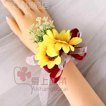 Sunflower Wrist Flower Sensoritals Superfairy Bridesmaid Sisters Group Hands Flowers Childrens Table Performance Event Opening Guest Brokenness