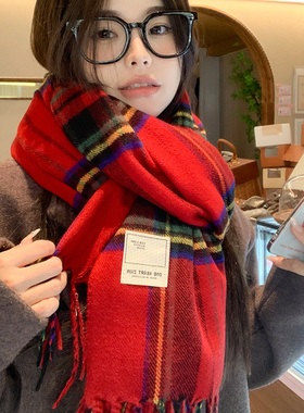 格子围巾top秋冬女新品立减