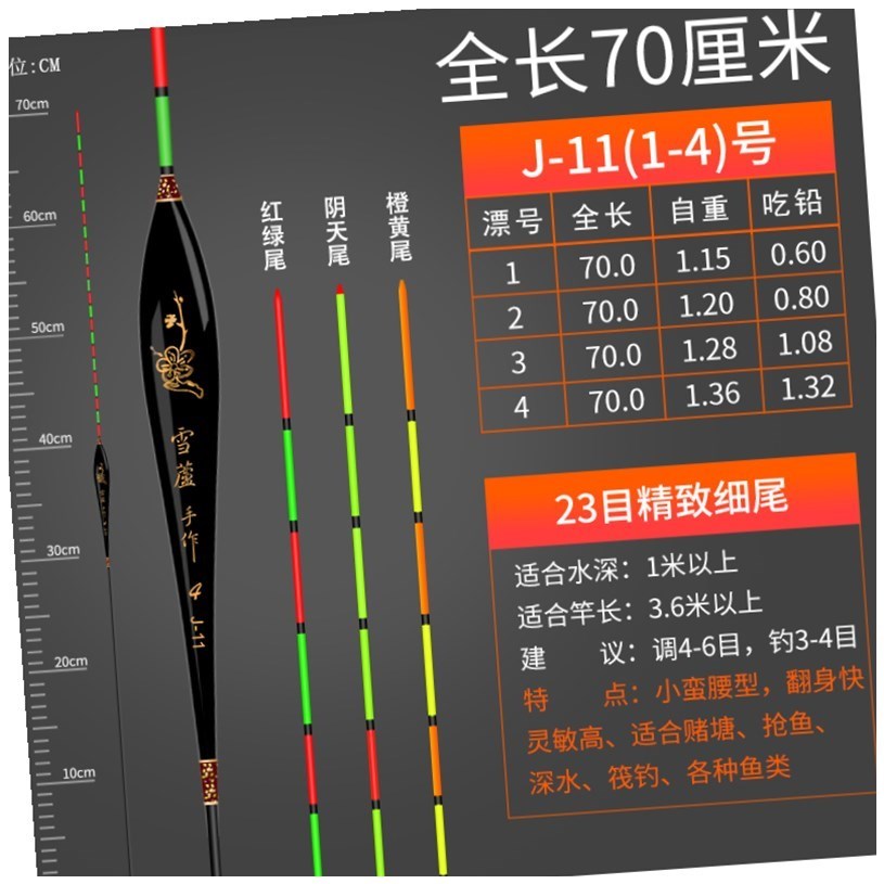 圆浪超长流氓漂加长尾筏钓黑坑行程浮漂阴天竞技水库鲫鱼鲤鱼漂60 - 图0