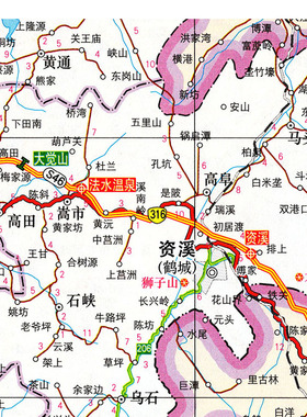 2026新款 抚州市地图 墙贴 行政区划图 抚州地图 交通海报地图