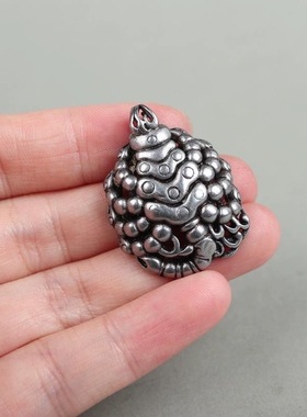 种花家无事牌如法莲师九头火焰铁蝎佛珠项链吊坠天铁五金娘拉铁