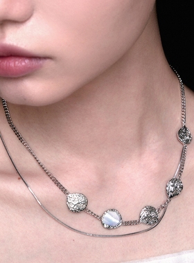 [张杰同款]OINICIO初印茴鱼系列轻奢鱼鳞贝母缠绕项链小众毛衣链