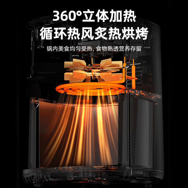 奧克斯空氣炸鍋家用2023新款智能可視全自動多功能無油電烤箱一體_奧克斯家居旗艦店_廚房電器