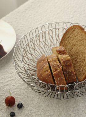 北欧风高级感镂空水果盘金属果篮