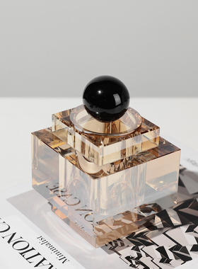 高级感茶色水晶收纳罐样板间水晶