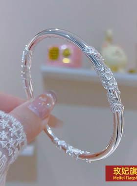 原创设计女银饰正生纯银足银手镯