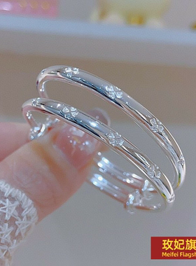 原创设计女银饰正生纯银足银手镯